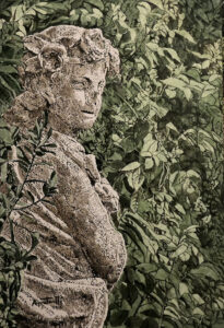 Figura nel giardino olio su tela 120x80 - 2018