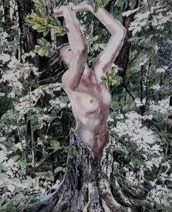 Donna albero olio su tela 1.50x0.90 - 2018